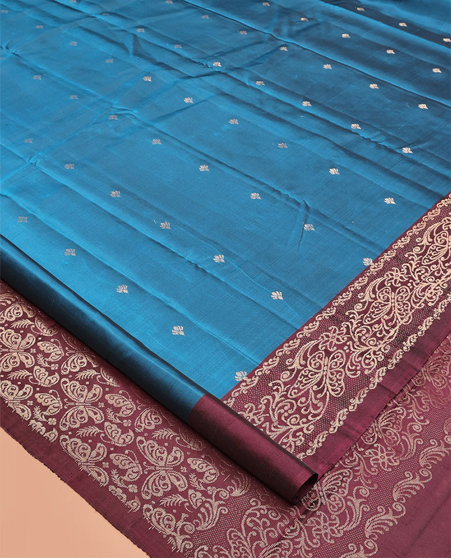 Blue Mayuri Soft Silk Saree