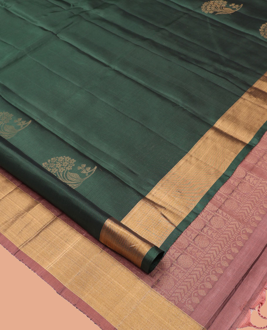 Green Zari Buttas Mayuri Lite Silk Mix Saree