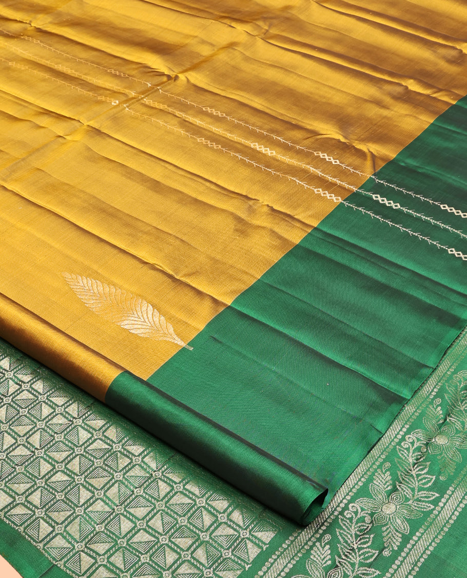 Mustard Mayuri Lite Silk Mix Saree