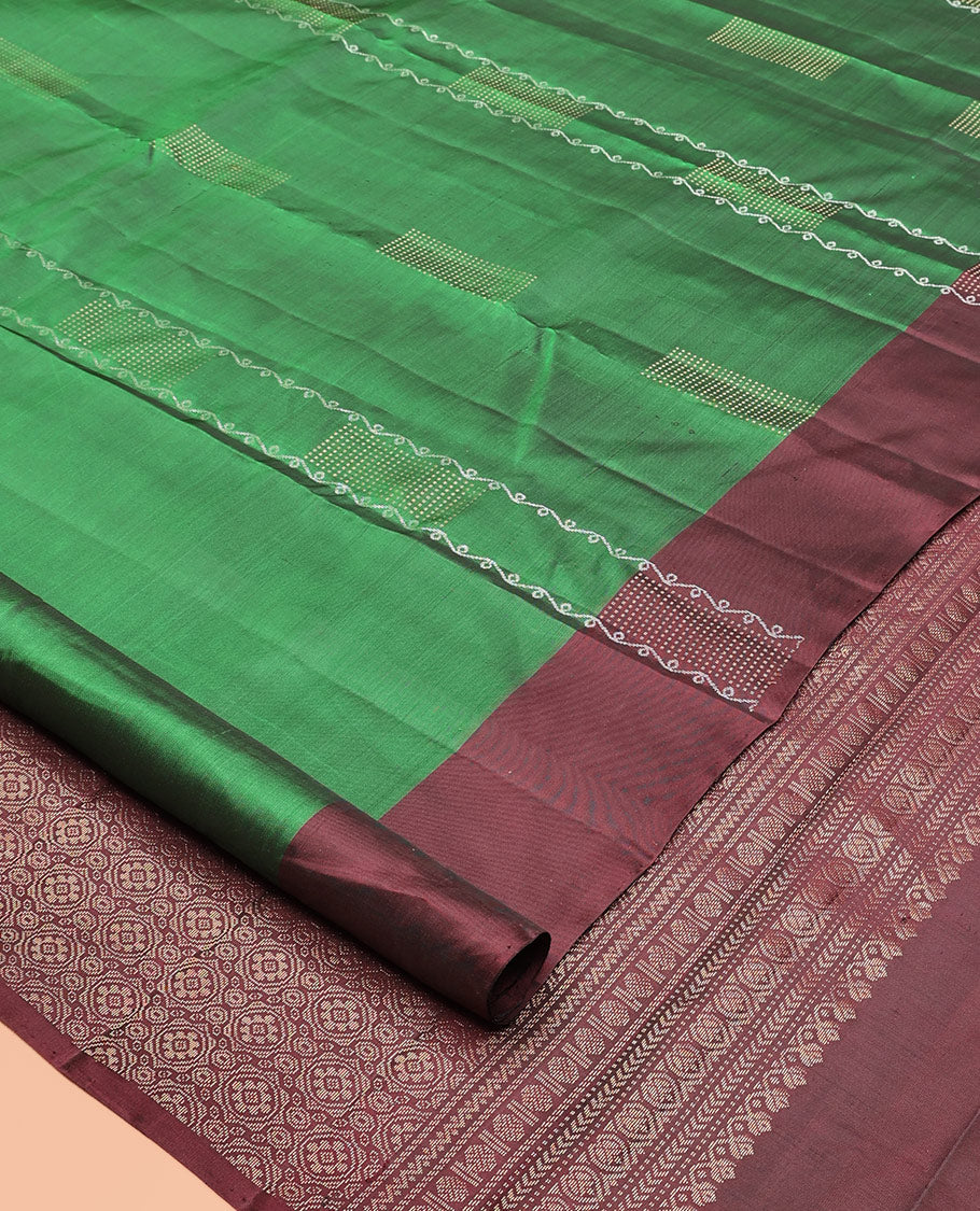 Green Stripes Mayuri Lite Silk Mix Saree