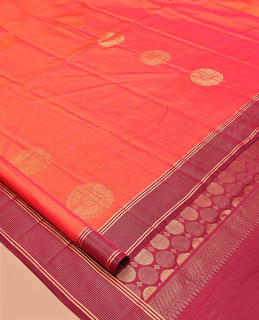 Orange Mayuri Lite Silk Mix Saree