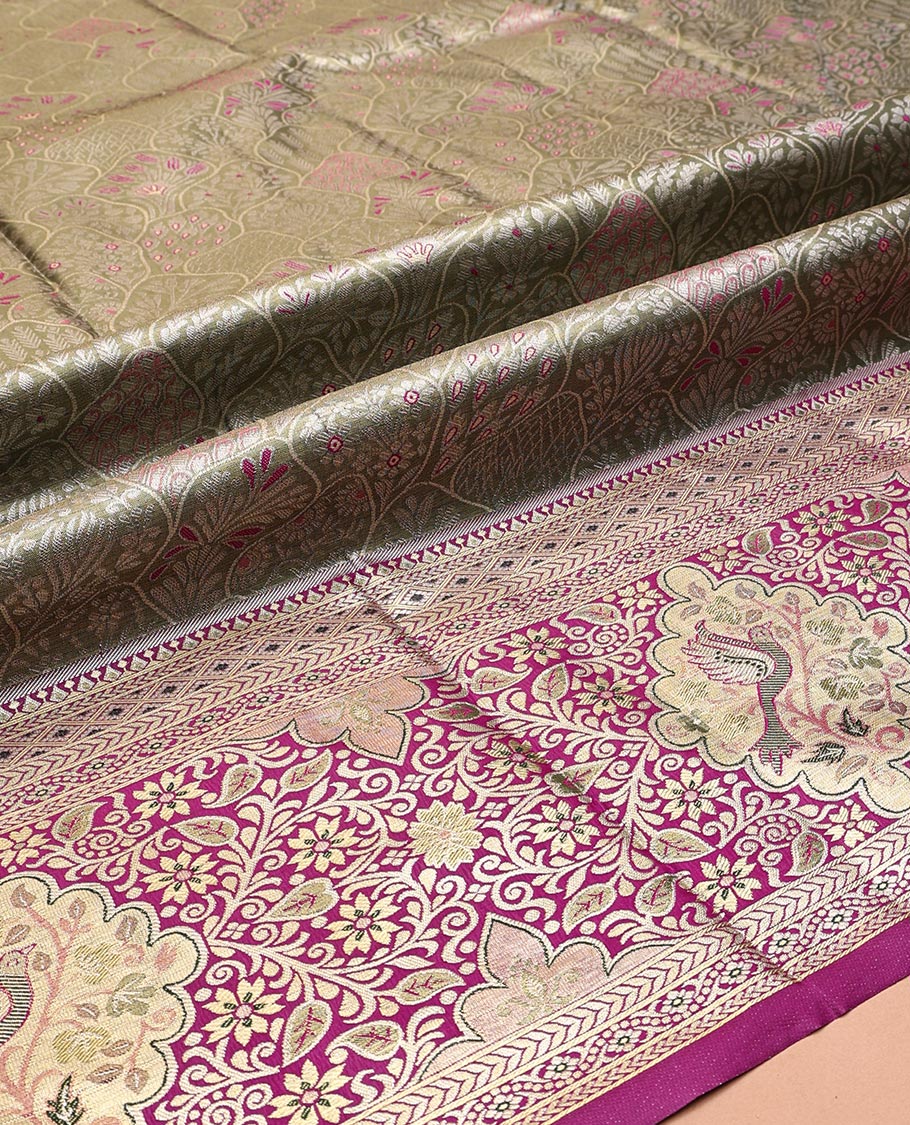 Grey Art Silk Half-Saree