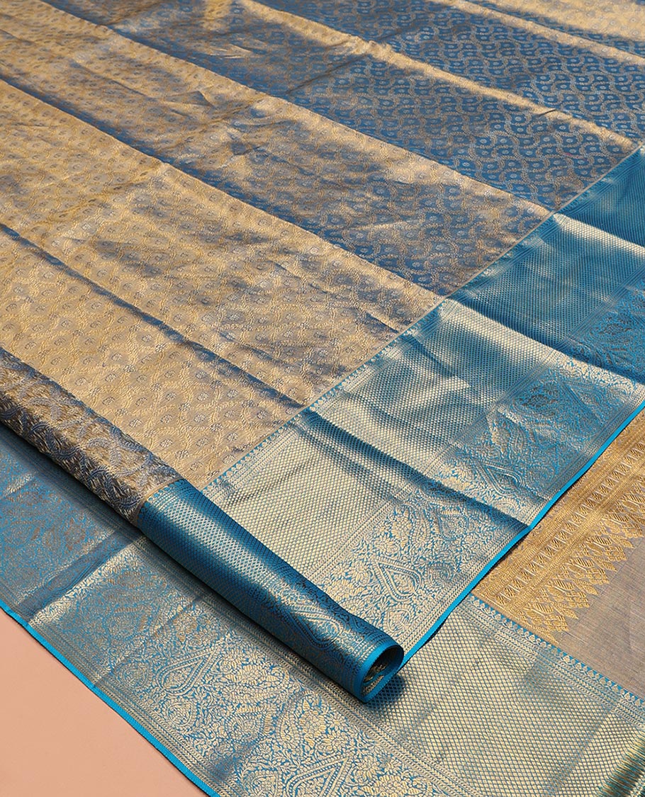 Blue Kanchipuram Tissue Silk Saree