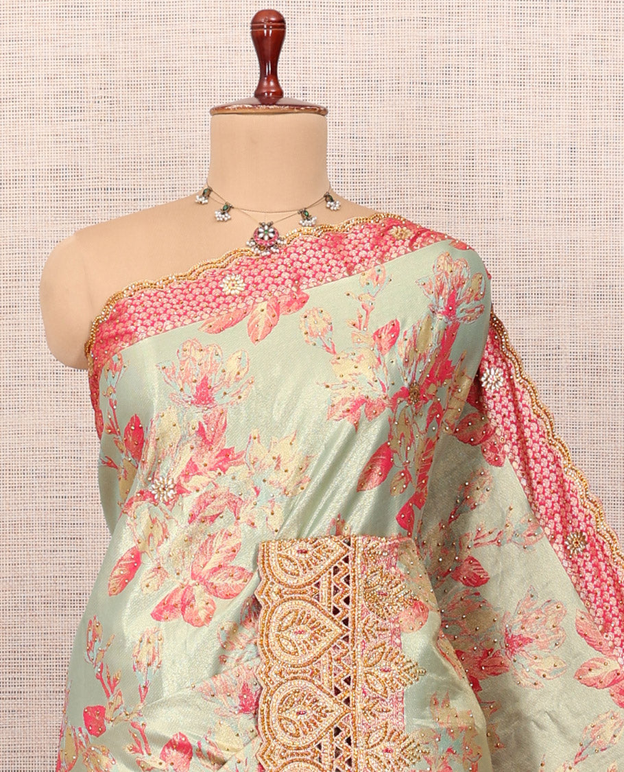 Green Vastrakala Silk Saree