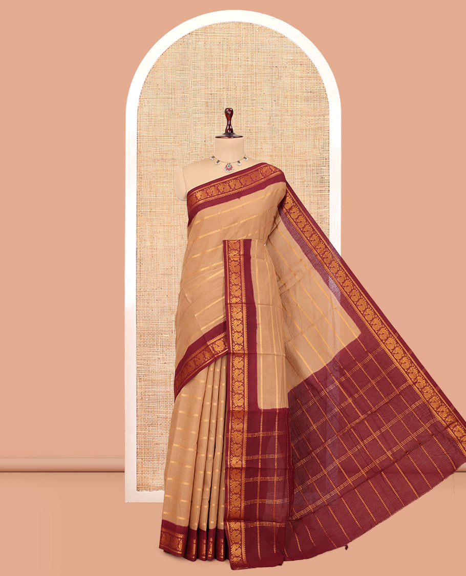 Sandal Sungudi Cotton Saree