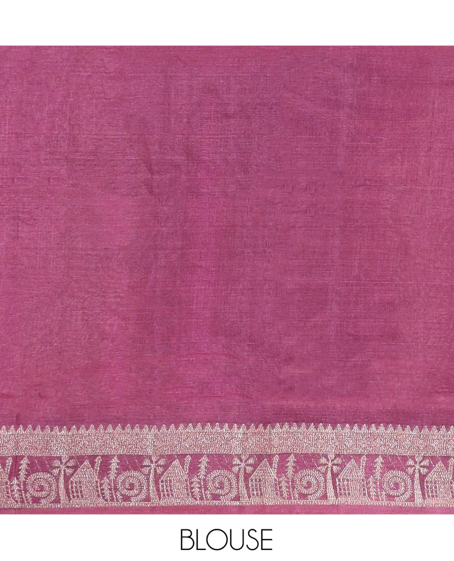 Purple Tussar Silk Saree