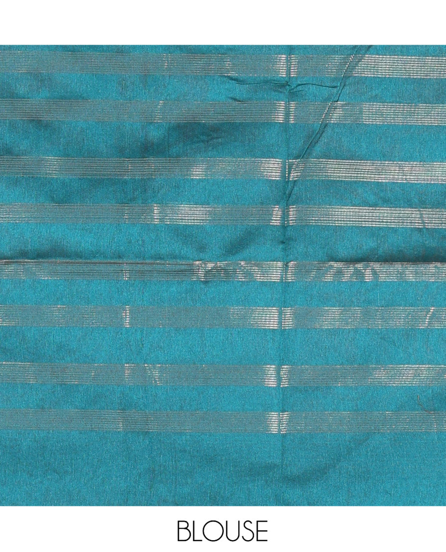 Rust Semi-Raw Silk Saree
