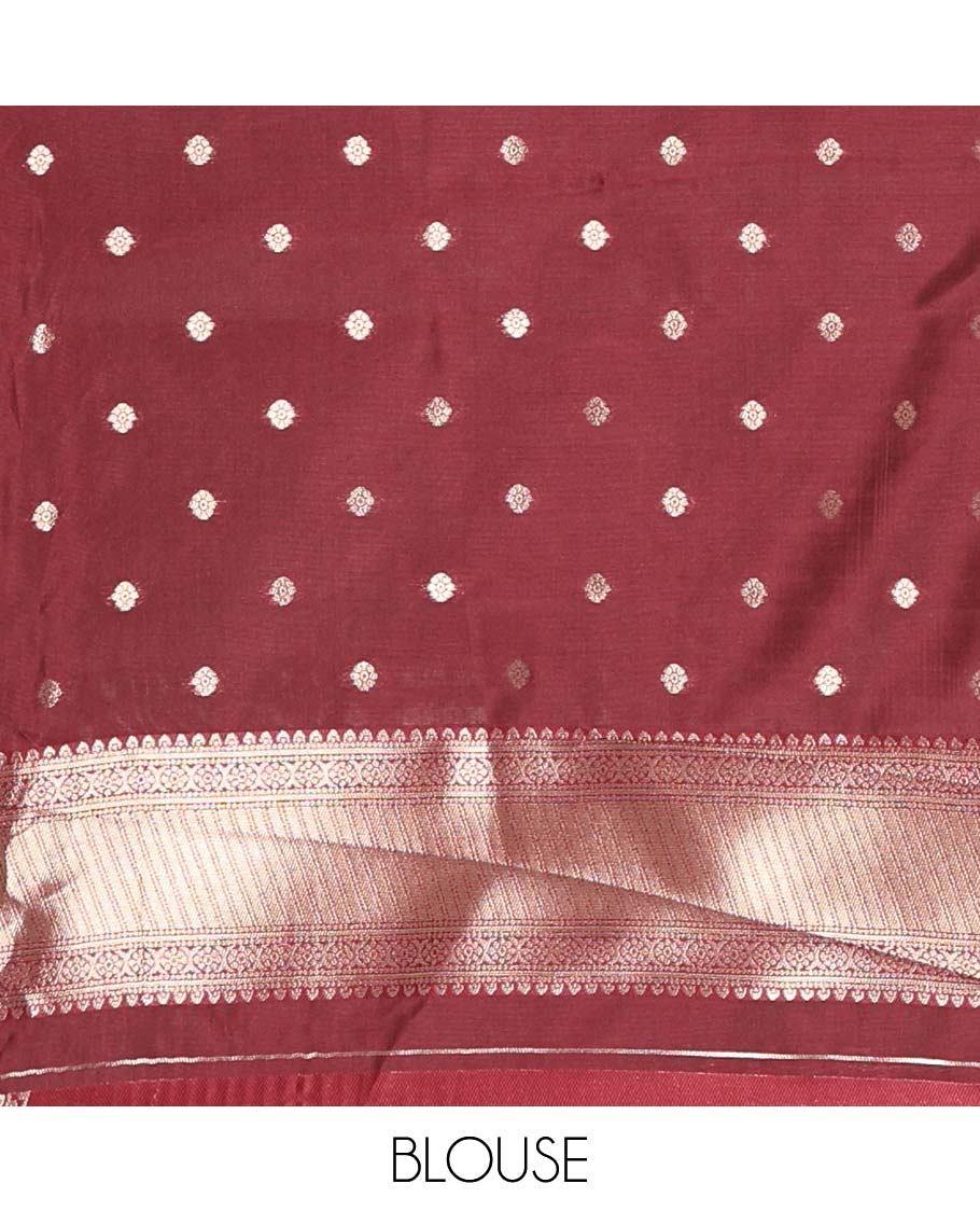 Rust orange zari buttas kanchi silk saree, contrast traditional zari border of peacock designs, intricate pallu, and a zari design pallu