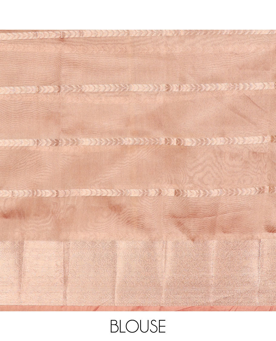 Multi-color rangkat style, hand brushing tissue saree with zari border