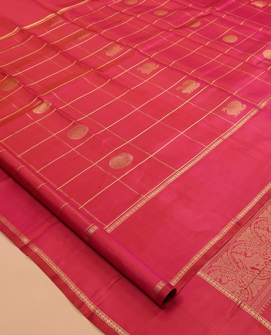 Red Kanchipuram Chettinad Saree