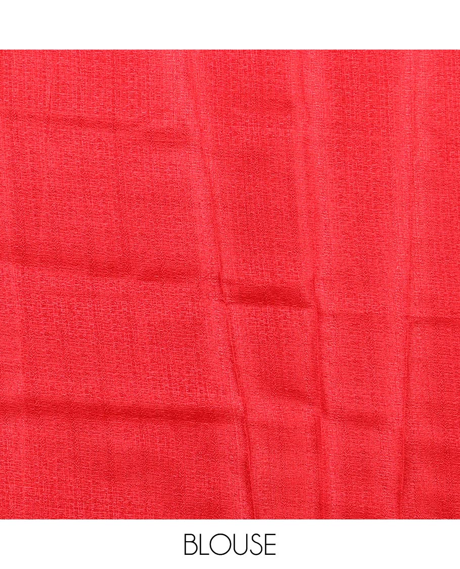 Maroon batik-style geometric motifs block printed khadi cotton saree,contrast border, batik floral print pallu & plain black blouse