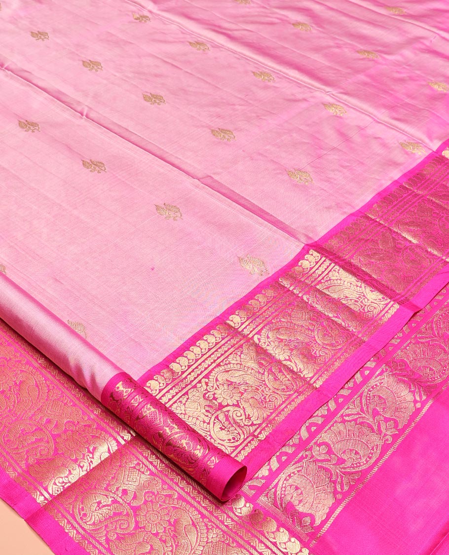 Pink Venkatagiri Silk Saree