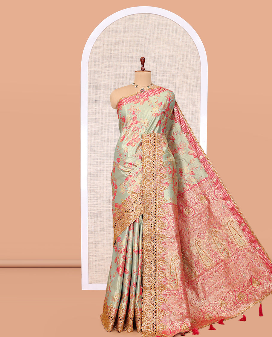 Green Vastrakala Silk Saree