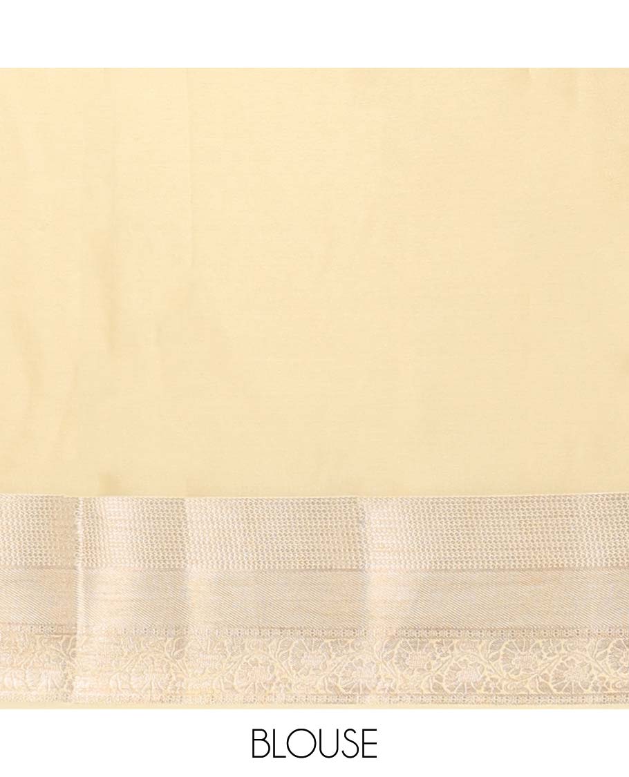Pink striped design mysore silk saree with contrast zari border & pallu of argyle design
