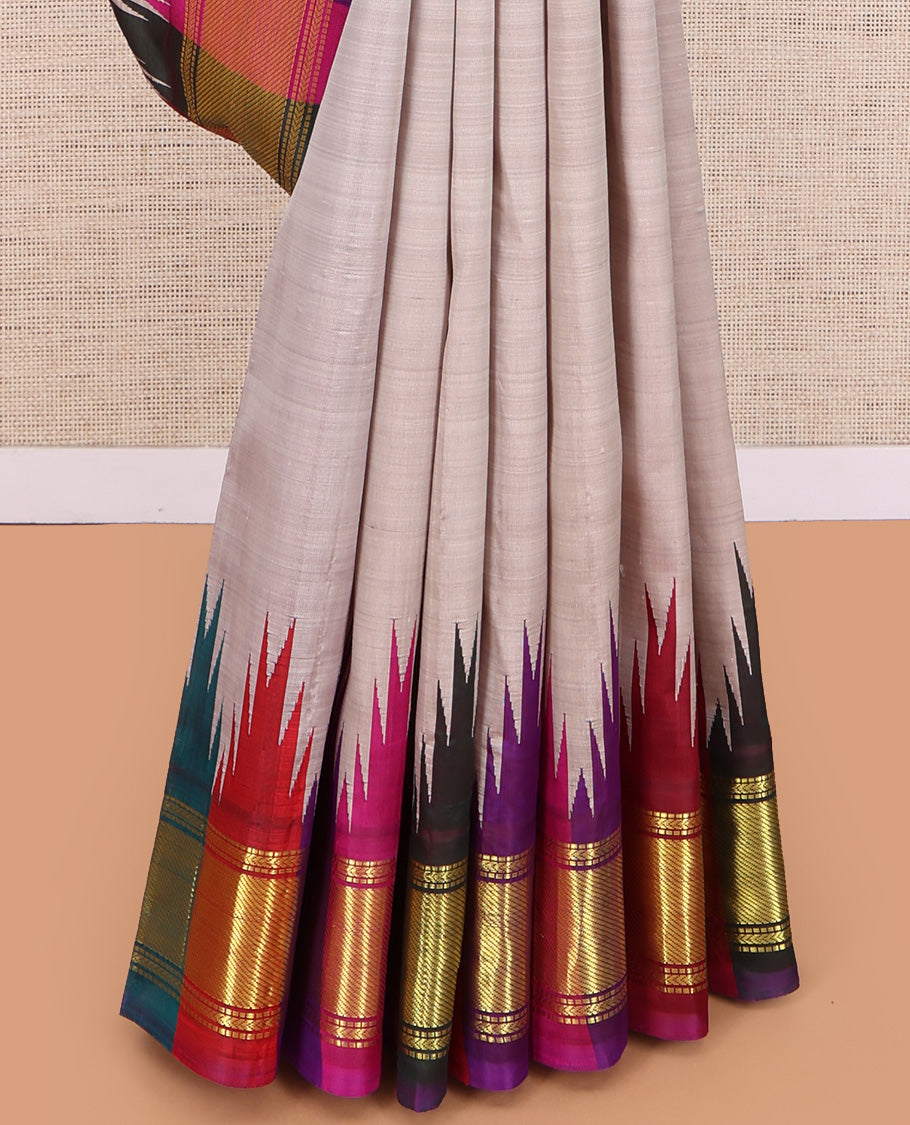 Grey Kanchipuram Silk Saree