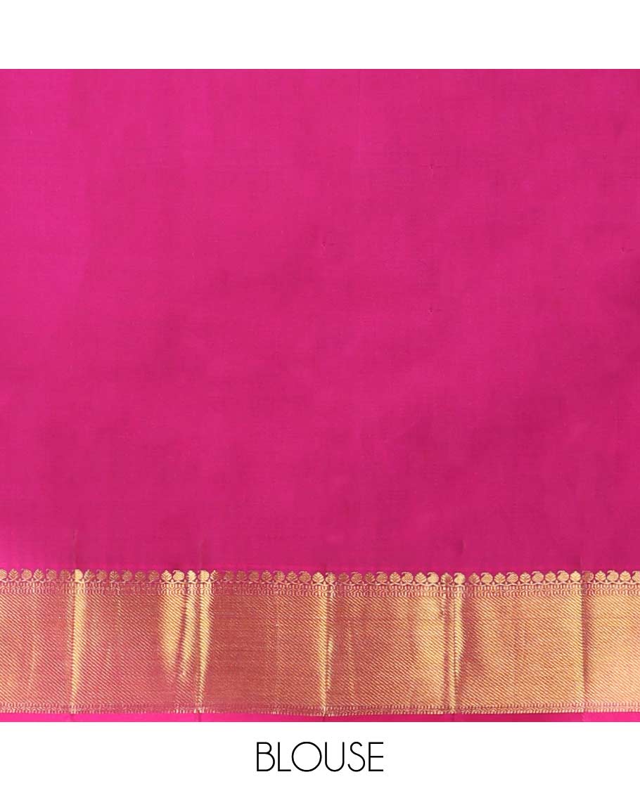 Sandal& black wedding silk saree with contrast border of paiselys, banaras design & traditional zari pallu