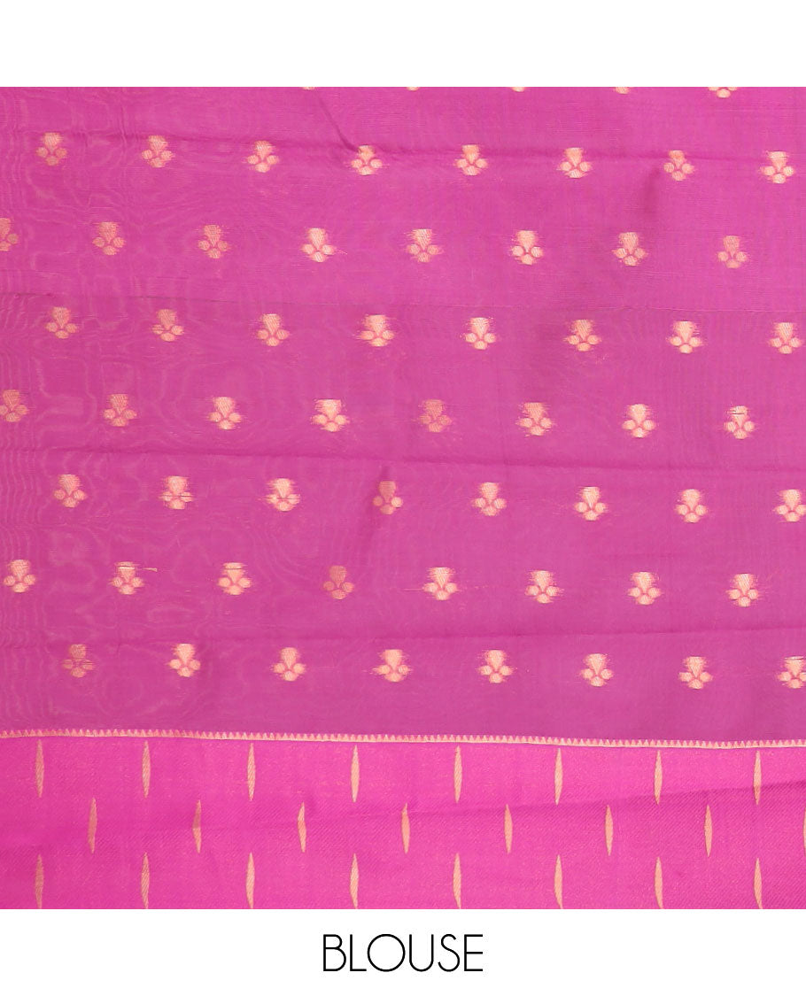 Grey copper zari brocadedesign litchi soft silk saree with contrast korvai stain , weaving buttas border & contrast weaving rich pallu along with copper zari, small buttas blouse