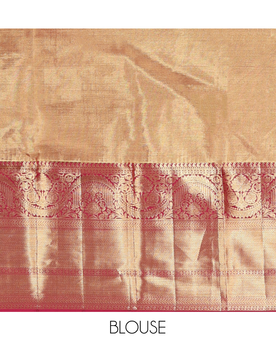 Maroon Kanchipuram Tissue Silk Saree