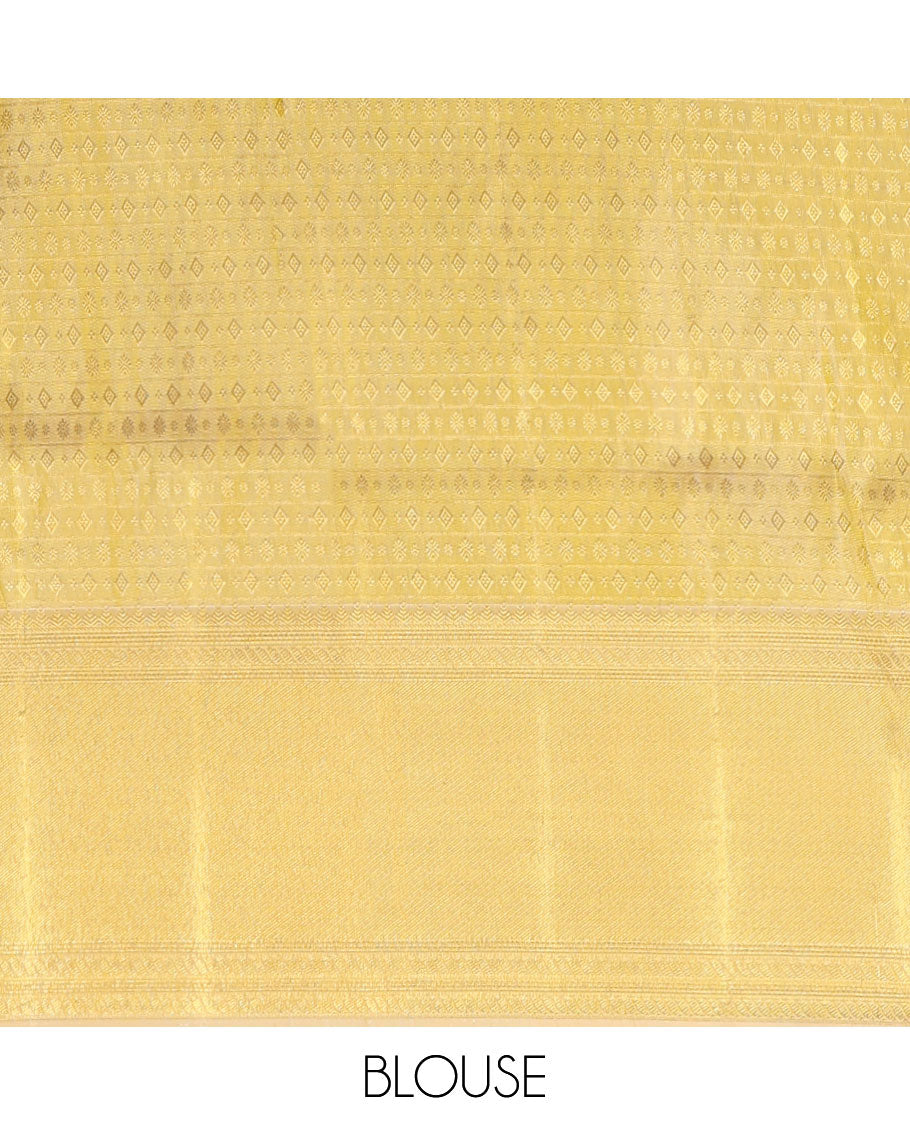 Muti-colored rangkat style silk saree with border of muthu & banaras design , pallu of intricate zari design