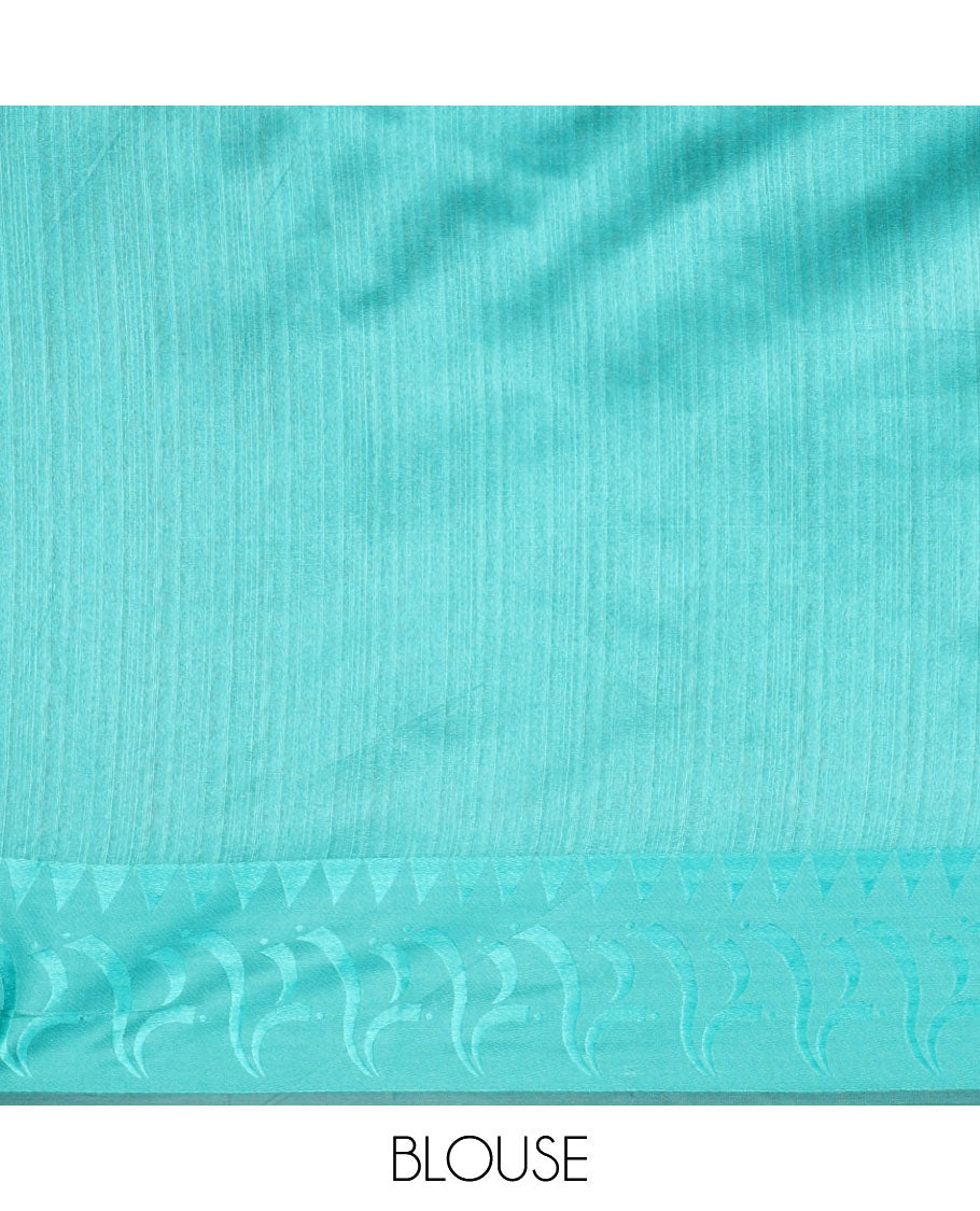 purple plain banaras jute silk saree with satin temple border & chit pallu along with plain blouse