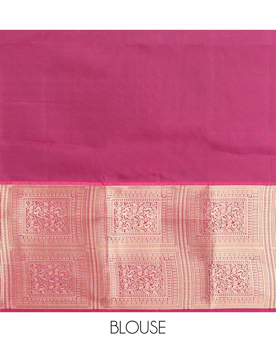 Grey buttas vasundhara elite silk saree with contrast intricate zari design border & geometric design pallu