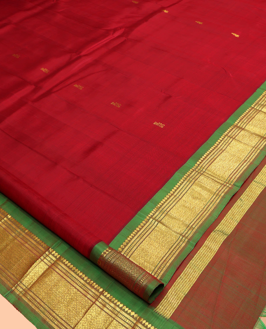 Red Kanchipuram Zari Butta Silk Saree
