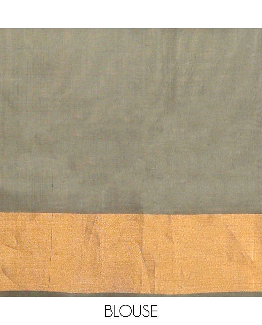 Orange floral buttas uppada saree with self animal design border & florl, peacock design pallu