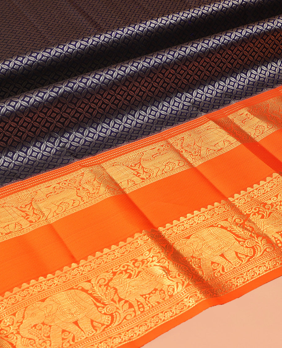 Black Pure Silk Pavadai Material Set