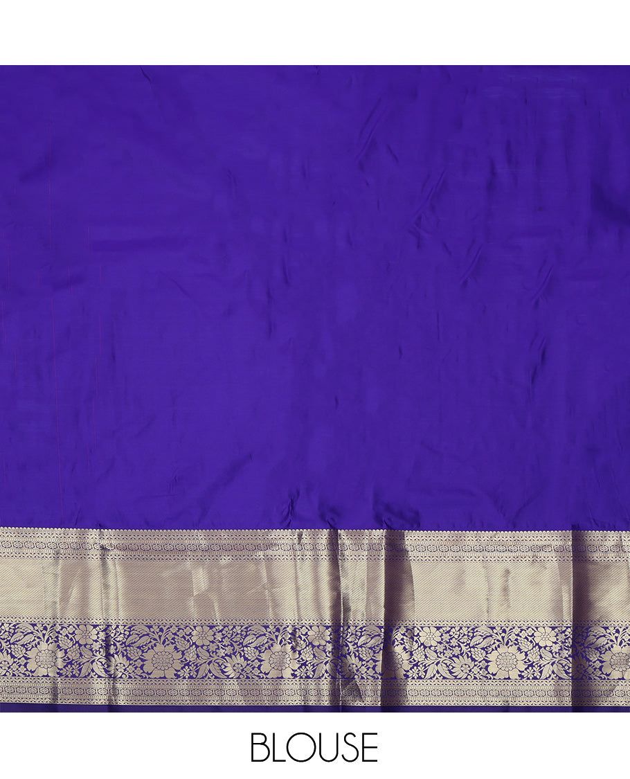 Red Art Silk Pavadai Material Set