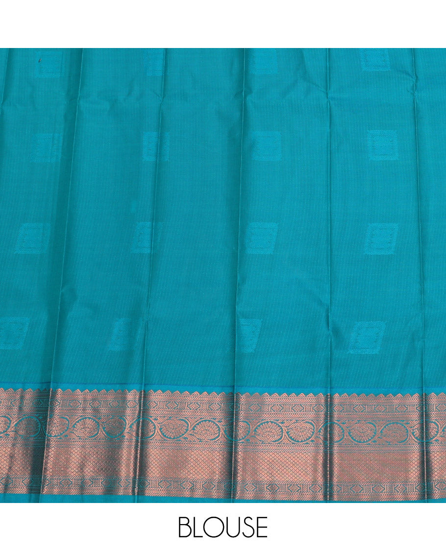 Grey Budget Silk Saree Sparsely Designed with Square Zari Buttas and Zari Stripes, Complemented by a Contrast Traditional Zari Design Border, Pallu Adorned with Jaal Design, and Paired with a Contrast Blouse