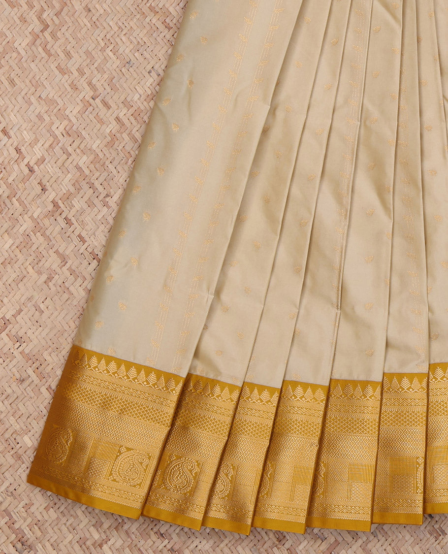 Beige Butta Budget Silk Saree