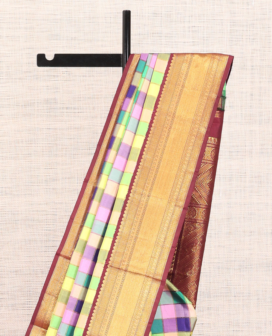 MultiColor Checks Saree