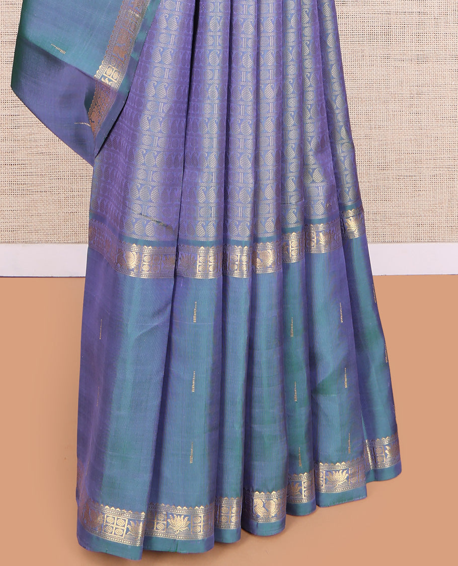 Blue Kanchipuram Chettinad Saree