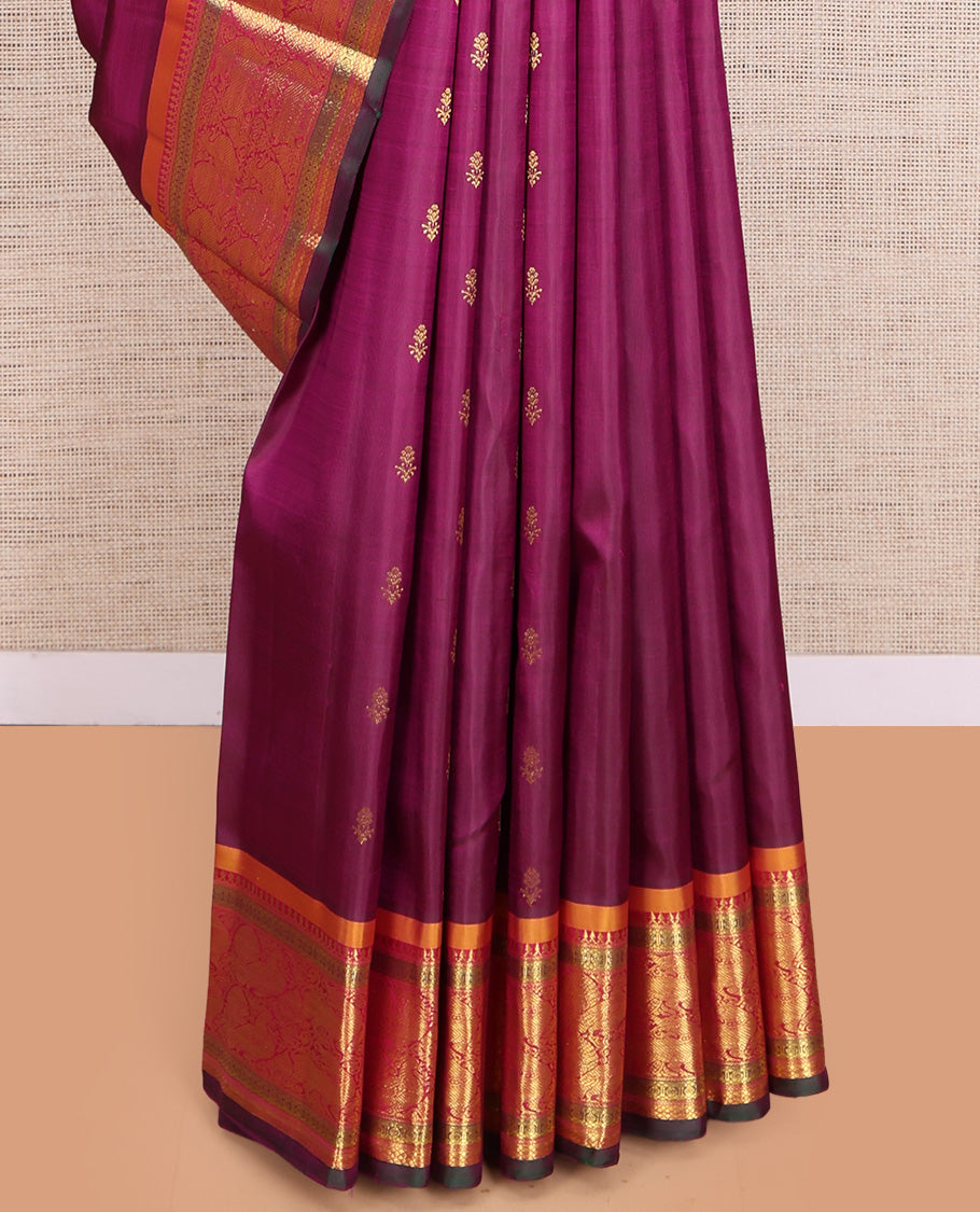 Purple Kanchipuram Silk Saree