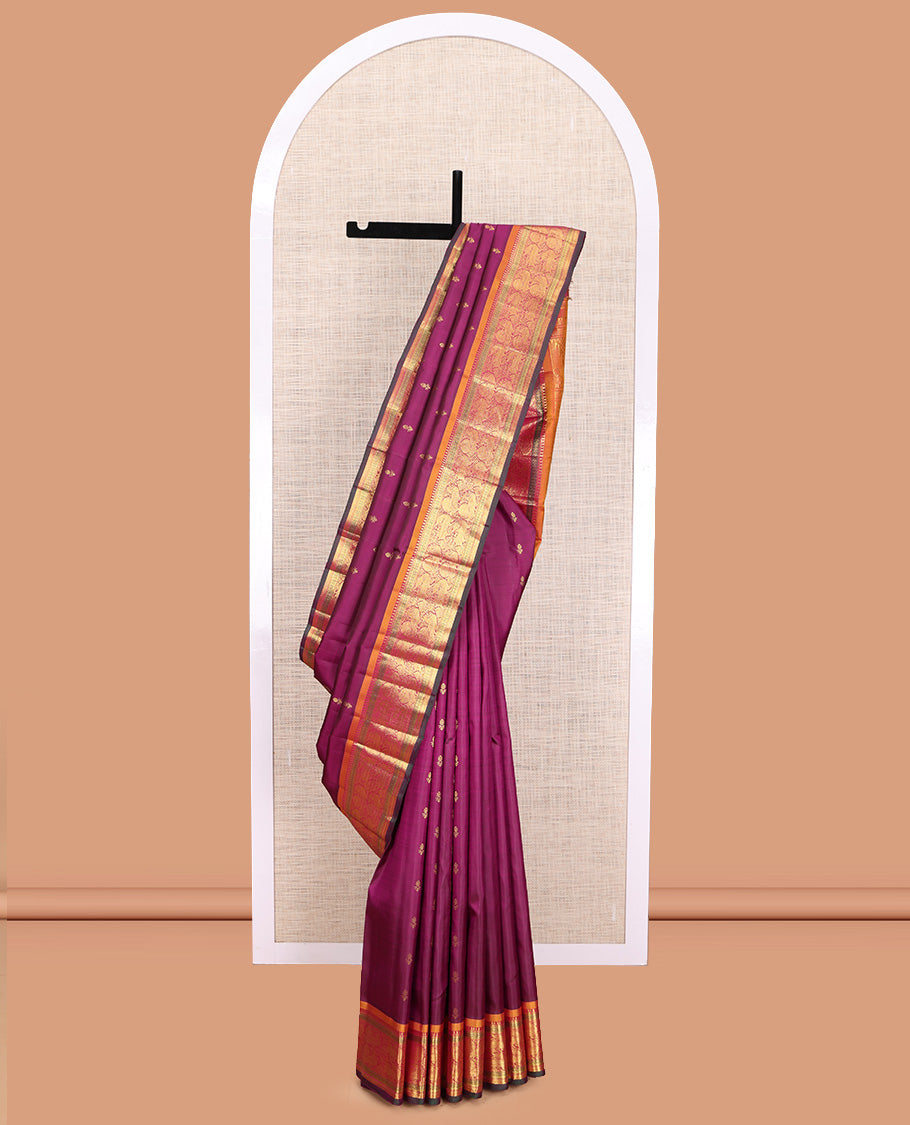 Purple Kanchipuram Silk Saree