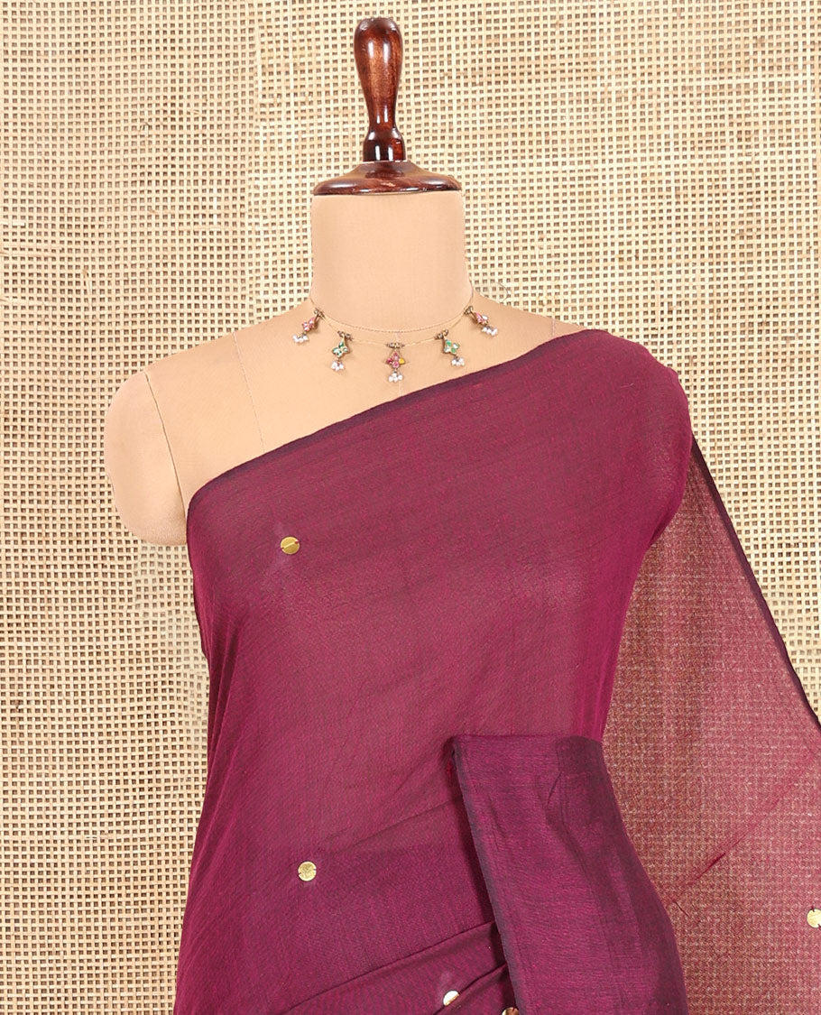 Borderless Purple Khadi Cotton Saree
