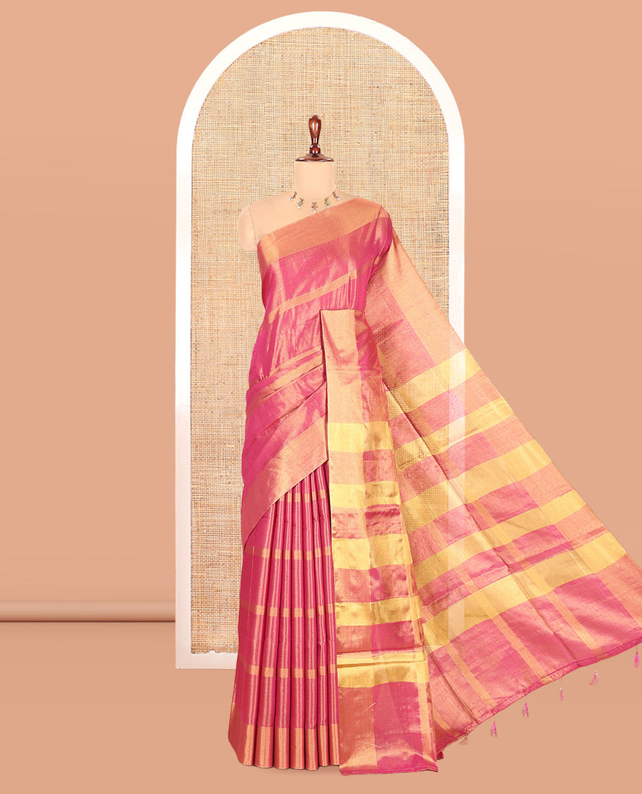 Purple Tissue Cotton Saree
