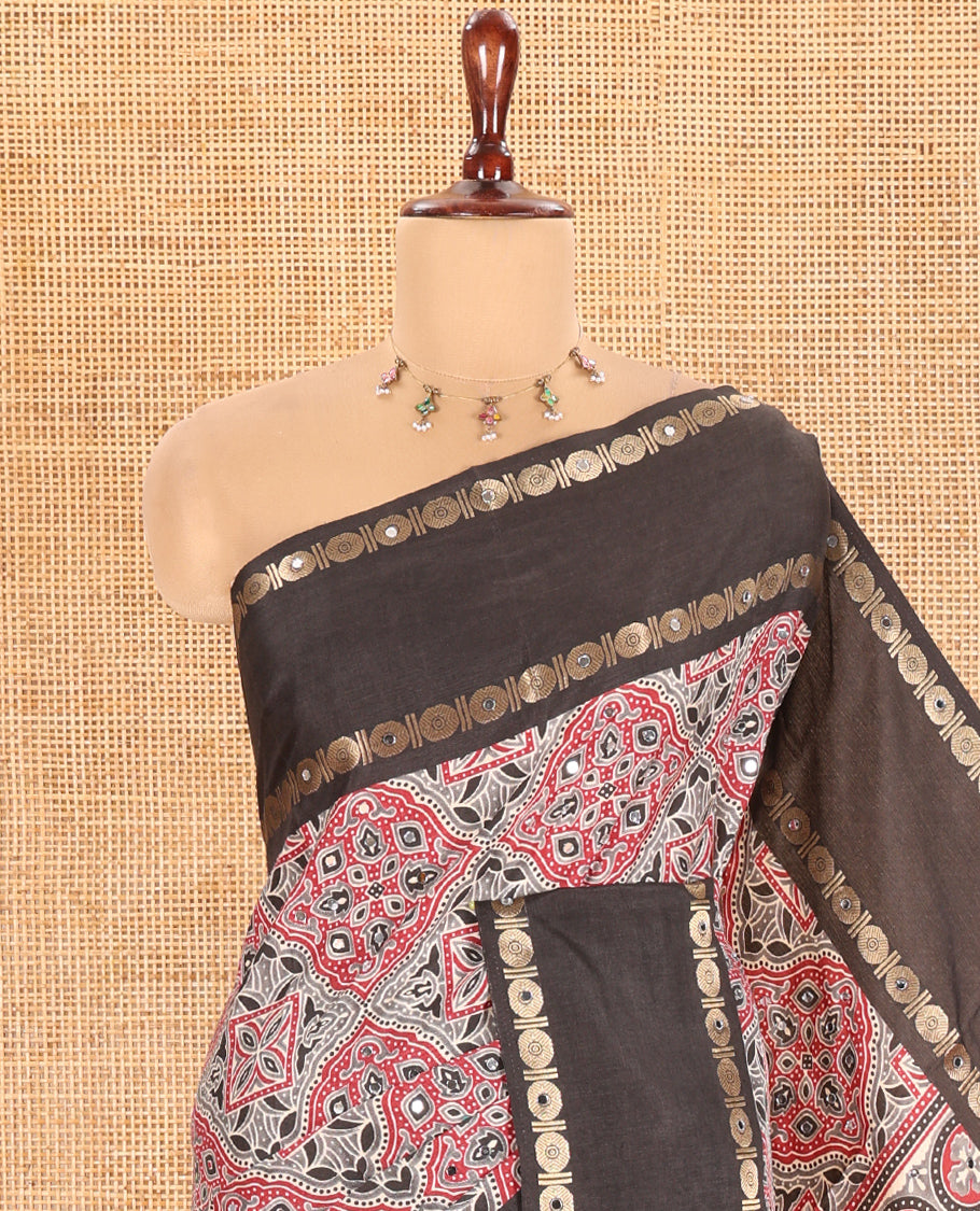 Black Dola Tussar Saree