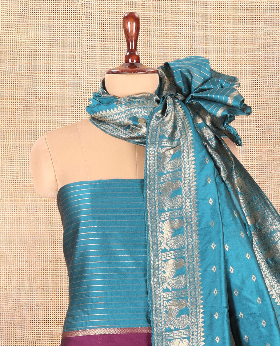 Dark Purple Semi-Silk Material Chudidar Set