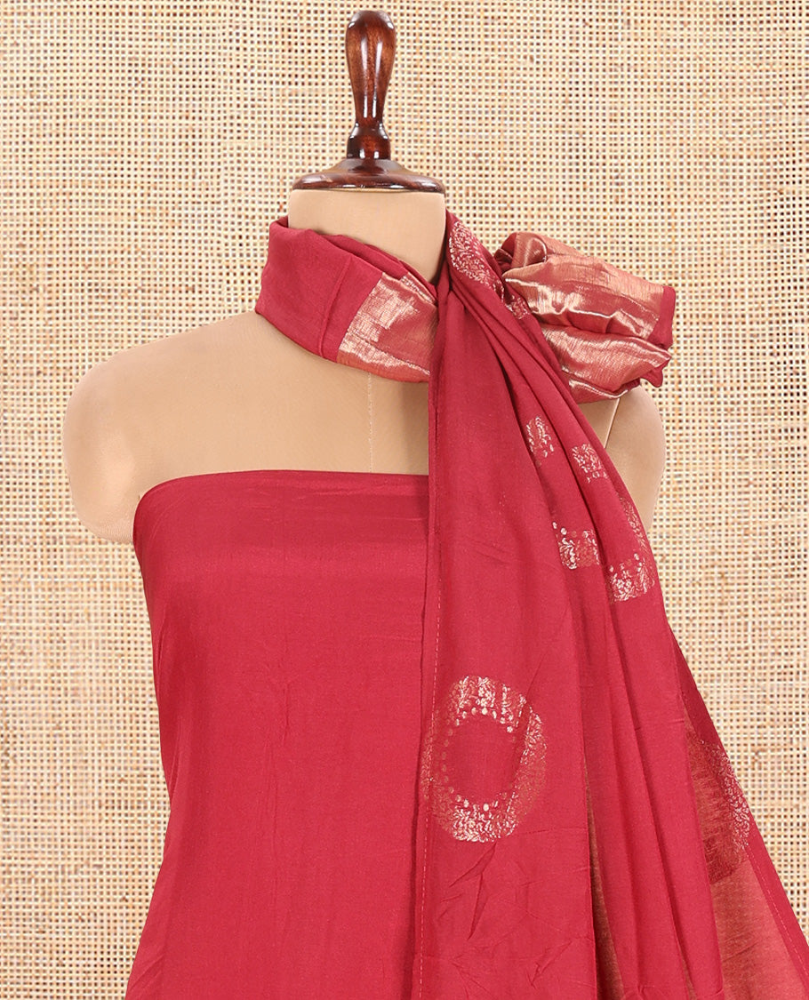 Maroon Semi-Silk Material Chudidar Set