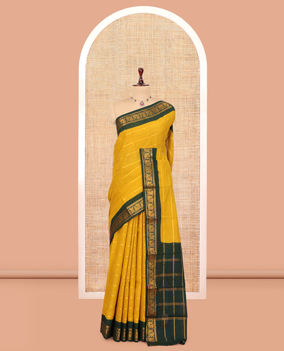 Yellow Sungudi Cotton Saree