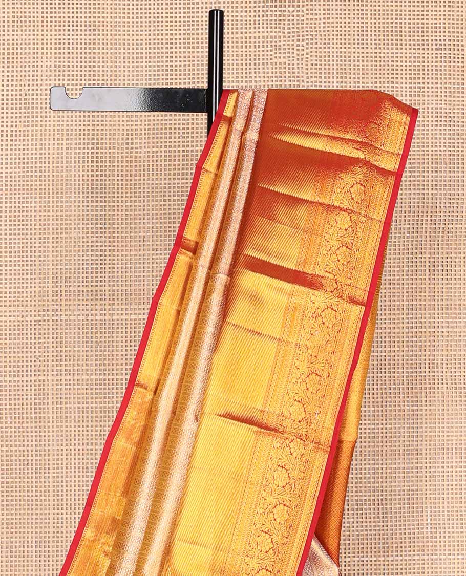 Pink zari jacquard tissue silk saree, contrast jaal pallu & border of muthu, diamond & floral designs