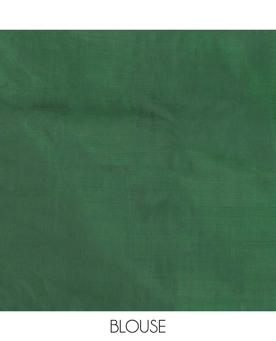 Brown zari buttas Kanchipuram silk saree, contrast manga buttas zari woven border, and pallu of floral designs