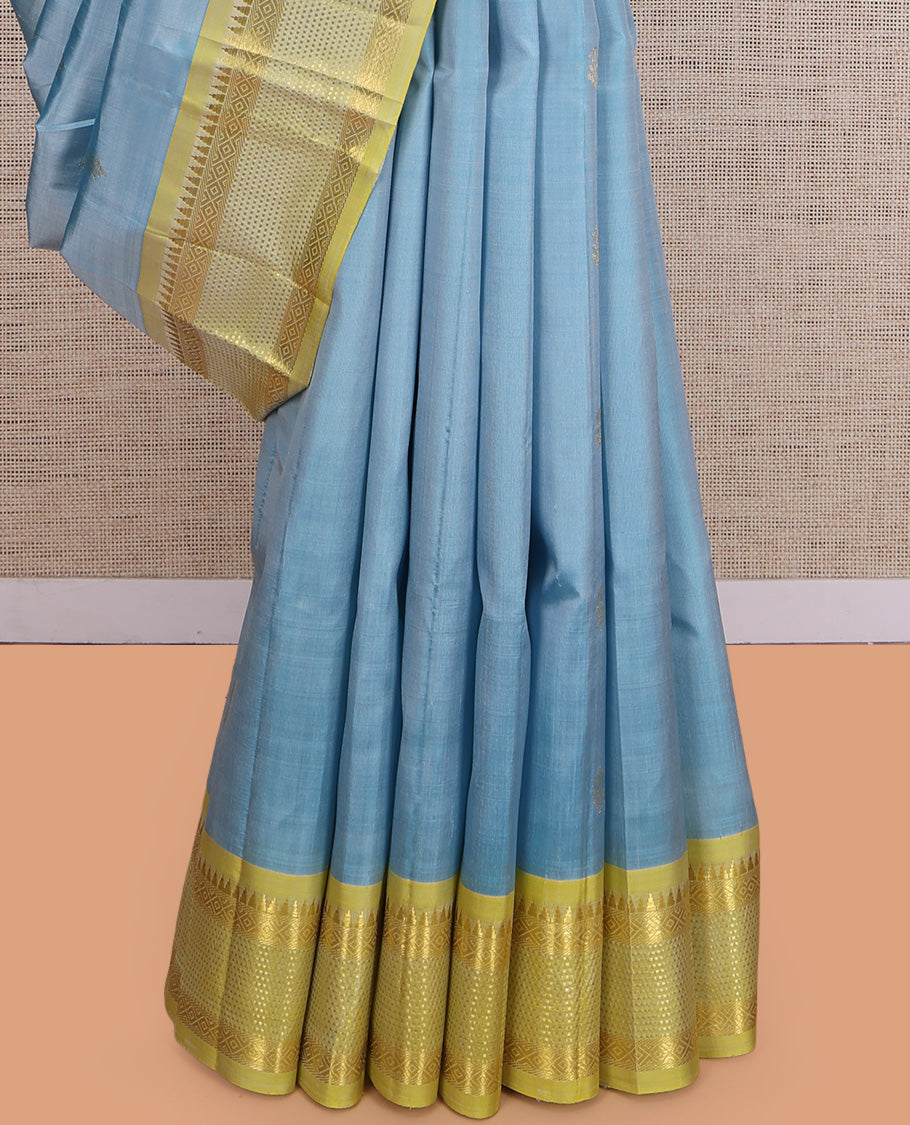Blue Woven Kanchipuram Silk Saree