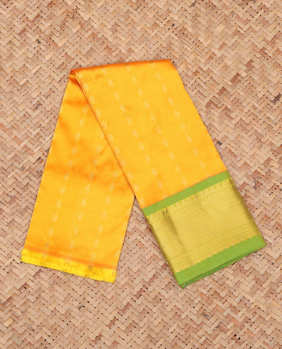 Yellow Pure Silk Navarathna Pavadai Material Set