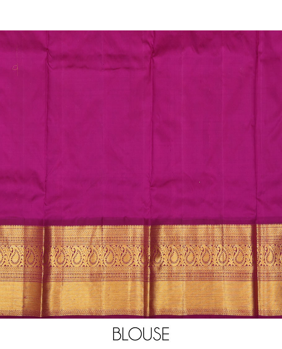 Orange pure-silk half saree, zari buttas skirt, contrast border & blouse of thilakam,muthu,star vanki,ara bogudi & manga & intricate dhavani