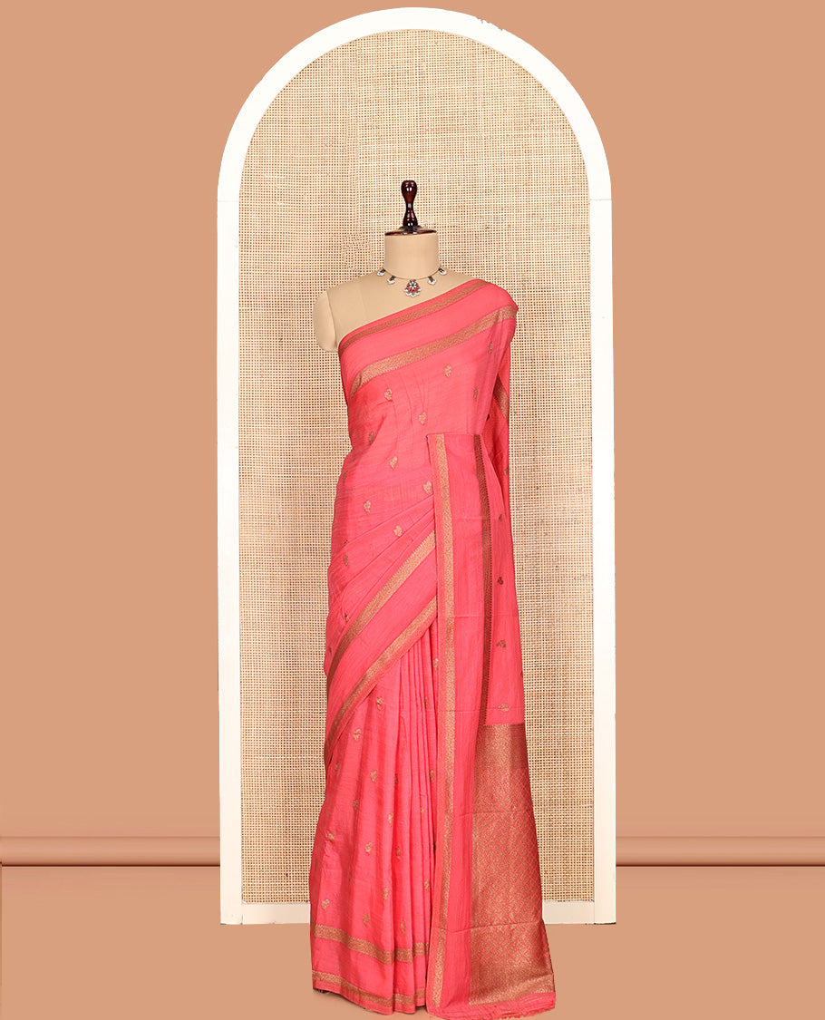 Pink Fancy Crepe Saree