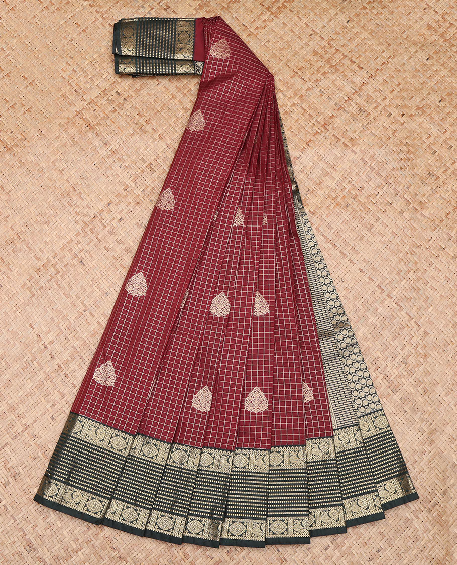 Maroon Traditional Zari Design Budget Silk Saree