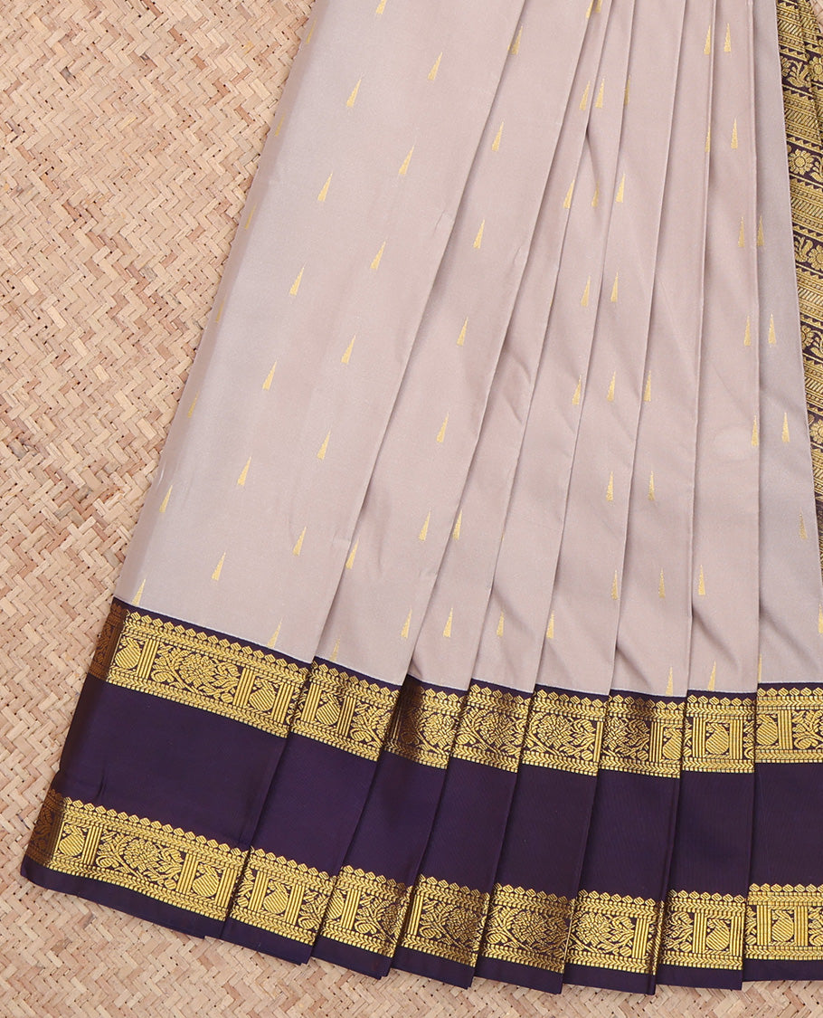 Grey Temple Butta Budget Silk Saree