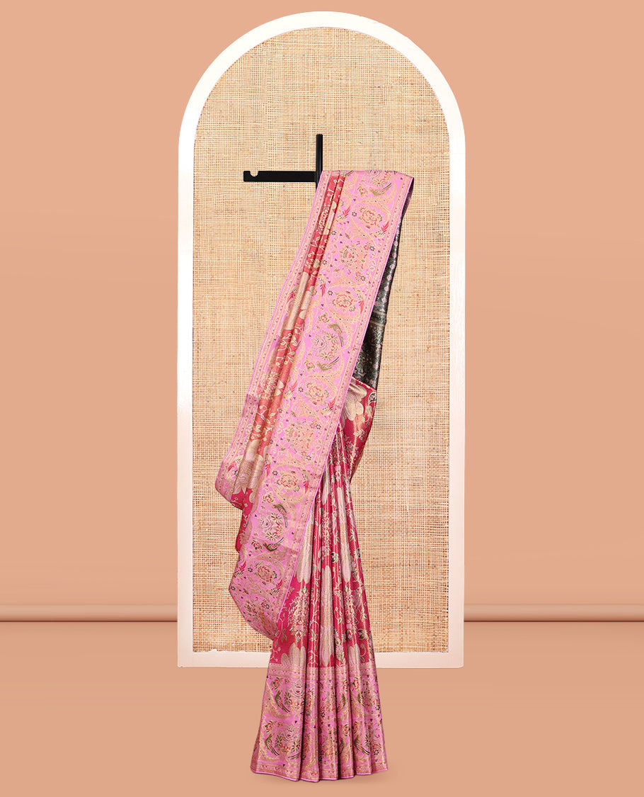 Pink Kanchipuram Tissue Bridal Silk Saree